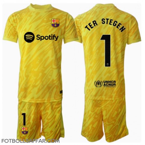 Barcelona Ter Stegen #1 Målvakt Hemmadräkt Barn 2024-25 Kortärmad (+ Korta byxor)